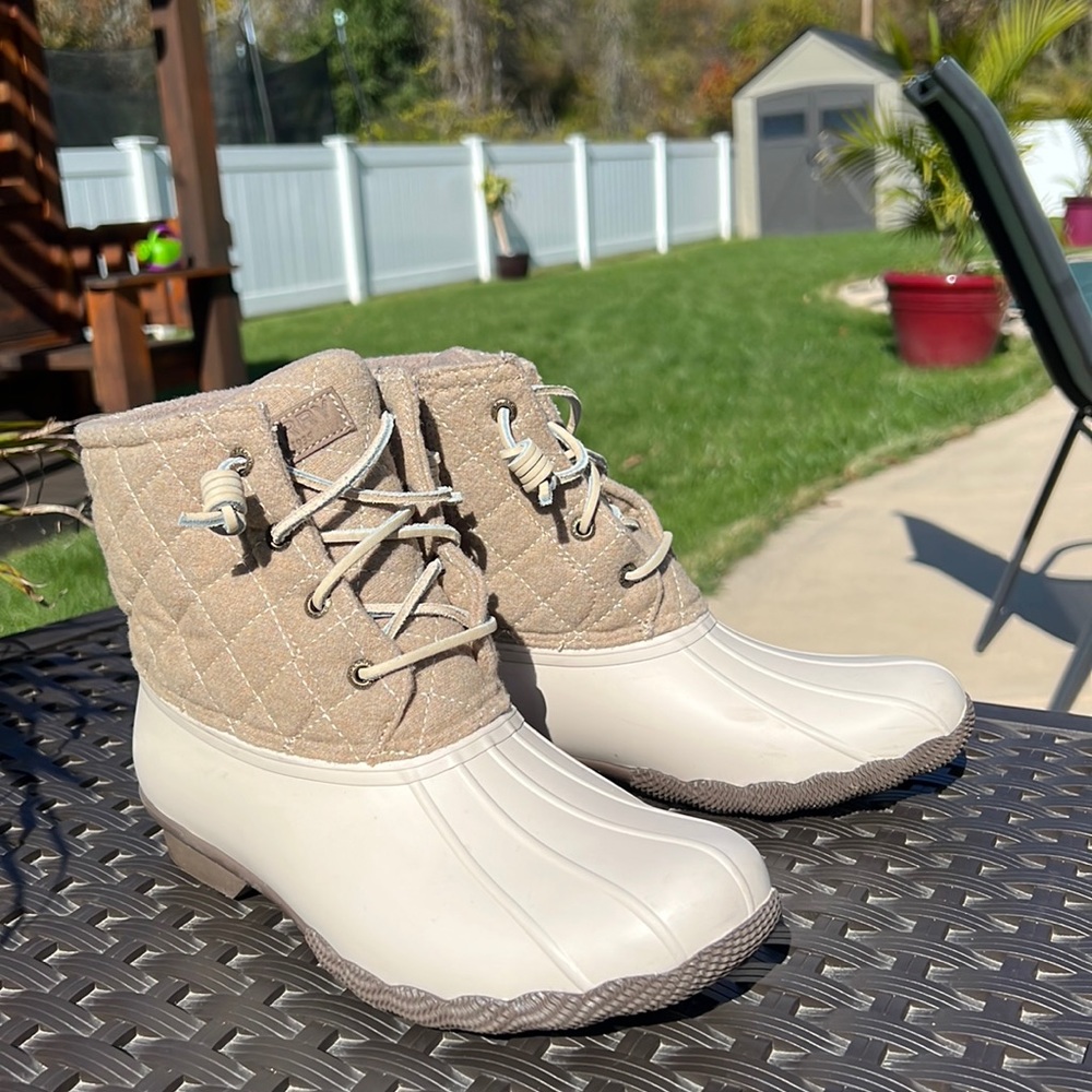 Sperry rubber and quilted duck boots